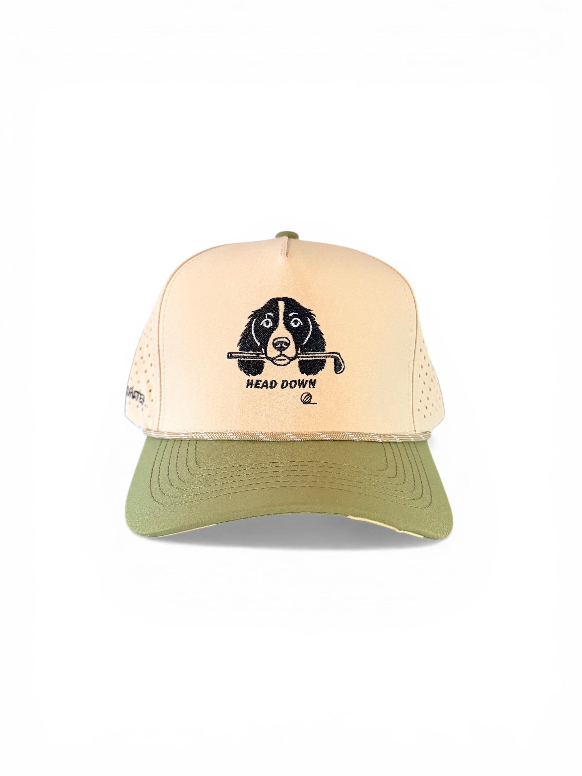 Tan Performance Golf Cap Camo under Brim Print