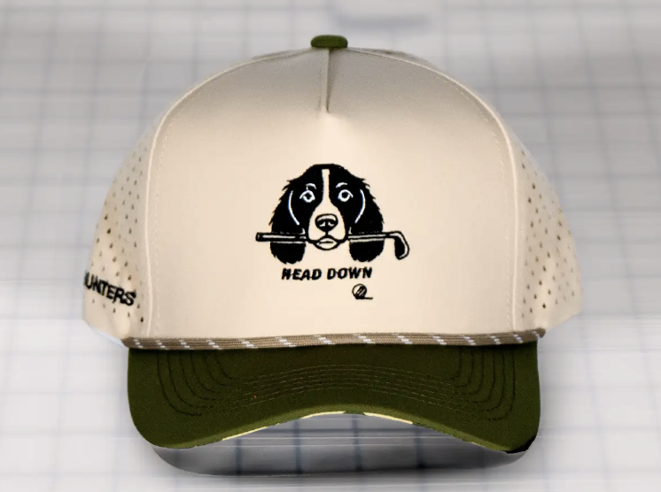 Tan Performance Golf Cap Camo under Brim Print