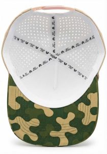 Tan Performance Golf Cap Camo under Brim Print