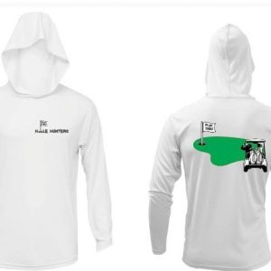 HEAD DOWN – HOLE HUNTERS Mens longsleeve (White) Hoodie