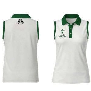 HEAD DOWN – GREEN CHASERS Ladies sleeveless (White&Green) Polo shirt
